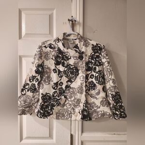 Carole Little Monochrome Floral Blazer